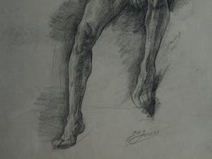 Johannes Hendricus Jurres - Tekening , Naakte man – gesigneerd & ingelijst – ca 1930 kopen? Bied vanaf 125!