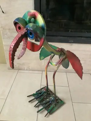 Wim Cerneus - Koopje : Prachtig beeld van een vogel , beschilderd door Herman Brood kopen? Bied vanaf 750!