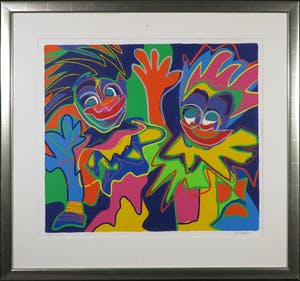 Marianne Naerebout - Zeefdruk, Worlds - Ingelijst kopen? Bied vanaf 50!