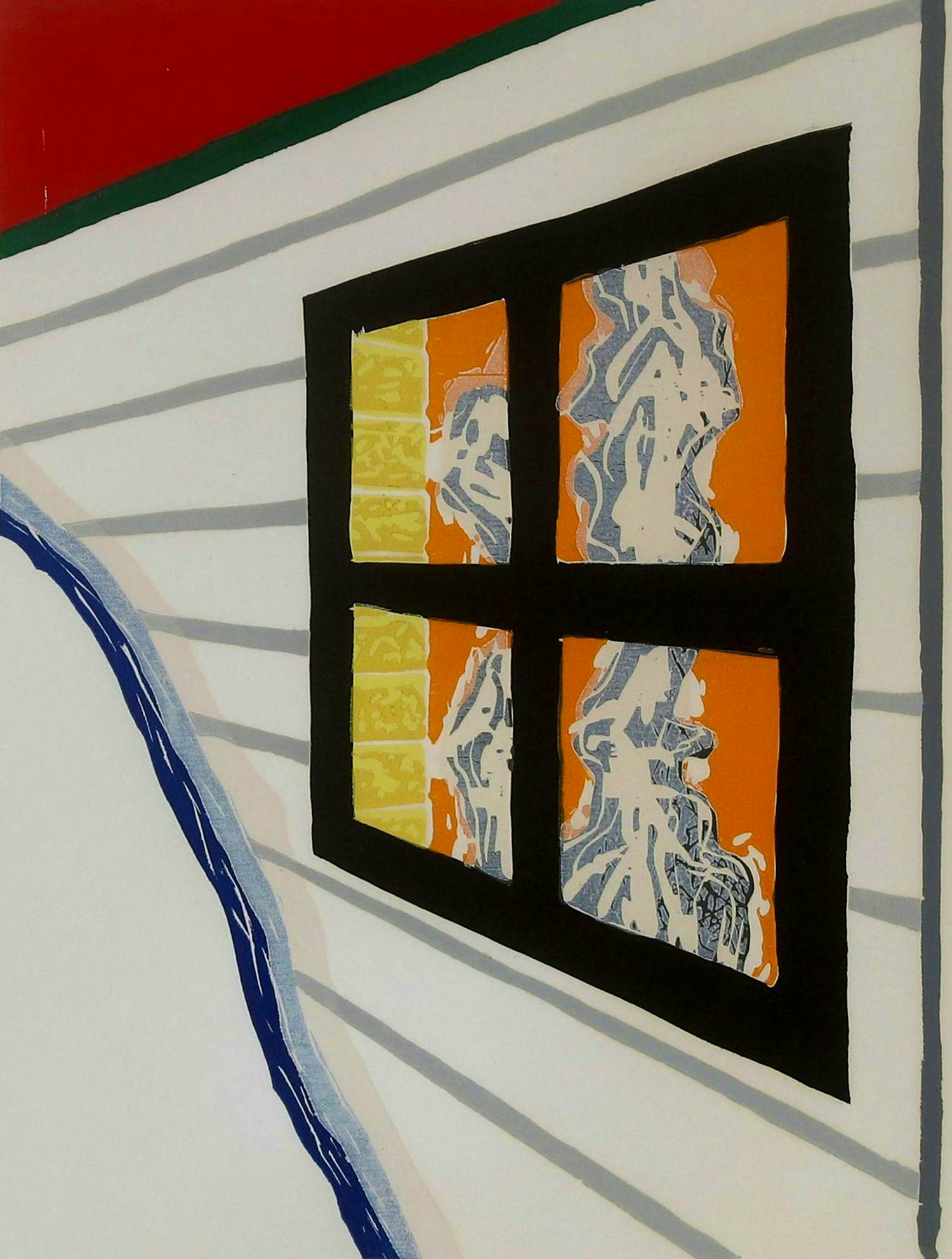 Roger Raveel - Ingelijste zeefdruk: 'Venster in Tourves' - 1988 kopen? Bied vanaf 1600!