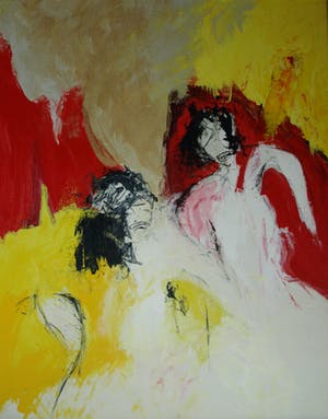 Menno Bauer - Acryl op doek , Bedrieglijk is de stilte - ingelijst - GROOT - 116 x 95 cm kopen? Bied vanaf 1!