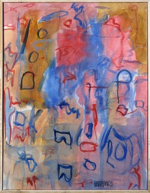 Hans Brands - Acryl op doek, Abstracte compositie - Ingelijst kopen? Bied vanaf 1!