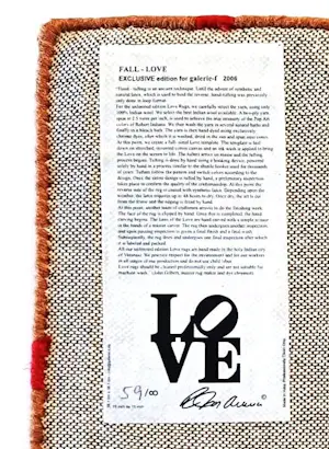 Robert Indiana - "Love"- Teppich - Limited Edition - signiert - nummeriert (40 x 40 cm) kopen? Bied vanaf 180!