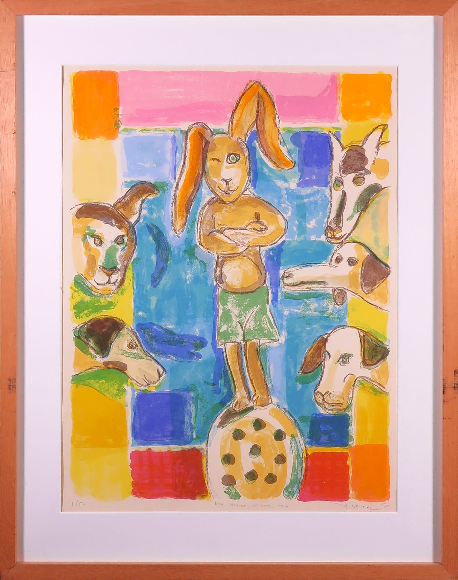 Anton Vrede - Zeefdruk, Ini, Mini, Maxi, Mo - Ingelijst verkocht voor € 50!