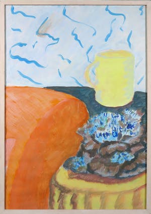 Henny Schrijver - Goauche, Orange sofa - Ingelijst kopen? Bied vanaf 50!