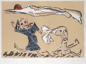 Reinhoud D'Haese - Litho, Voor het donker thuis - Ingelijst kopen? Bied vanaf 50!