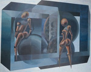 Piet van Mook - Gemengde techniek op papier en paneel, Zonder titel - Ingelijst kopen? Bied vanaf 70!