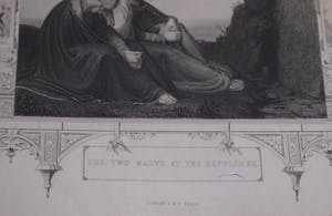 Niet of onleesbaar gesigneerd - Drie antieke Engelse 19e eeuwse Litho's met bijbelse voorstellingen kopen? Bied vanaf 1!