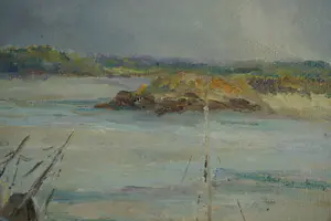 Niet of onleesbaar gesigneerd - Drooggevallen scheepjes aan Frans strand kopen? Bied vanaf 10!