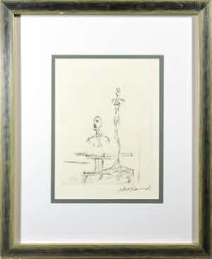 Alberto Giacometti - Ets uit Paroles Peintes II - Ingelijst verkocht voor € 1!