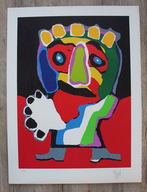 Buy Karel Appel - zeefdruk: Two faces serie -1973? Bid from 1495!