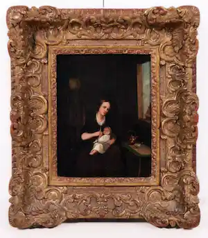 17e-eeuwse Schilderkunst - Vrouw met kind vendu pour 650€ !