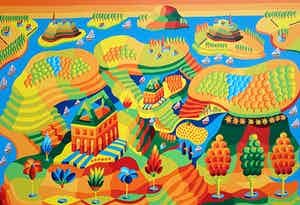 Louis Gans - Fantasielandschap, zeefdruk kopen? Bied vanaf 35!