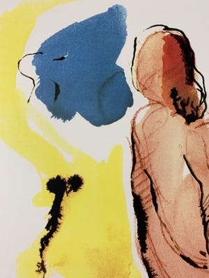 Nic Jonk - kleurenzeefdruk - 'Geliefden in de avondzon' - 1980 kopen? Bied vanaf 149!