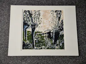 Ron Gennisse - Grote expressionistische kleuren lithografie - UNICA (1/1) - "Wilgen" gesigneerd kopen? Bied vanaf 46!