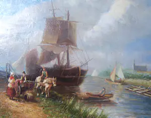 Johannes Wouterus van Trirum - Oud Hollands Tafereeel kopen? Bied vanaf 50!