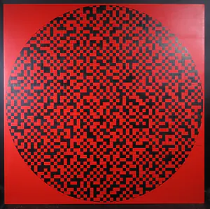 Pim Lenos - Olieverf op paneel, Geometrische compositie in rood (Zeer groot) kopen? Bied vanaf 1!