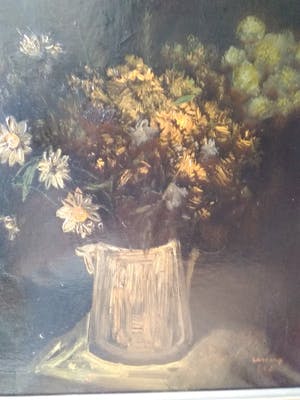 Floris Jespers - schilderij, bloemenboeket, handgesigneerd, gedateerd en ingelijst kopen? Bied vanaf 590!