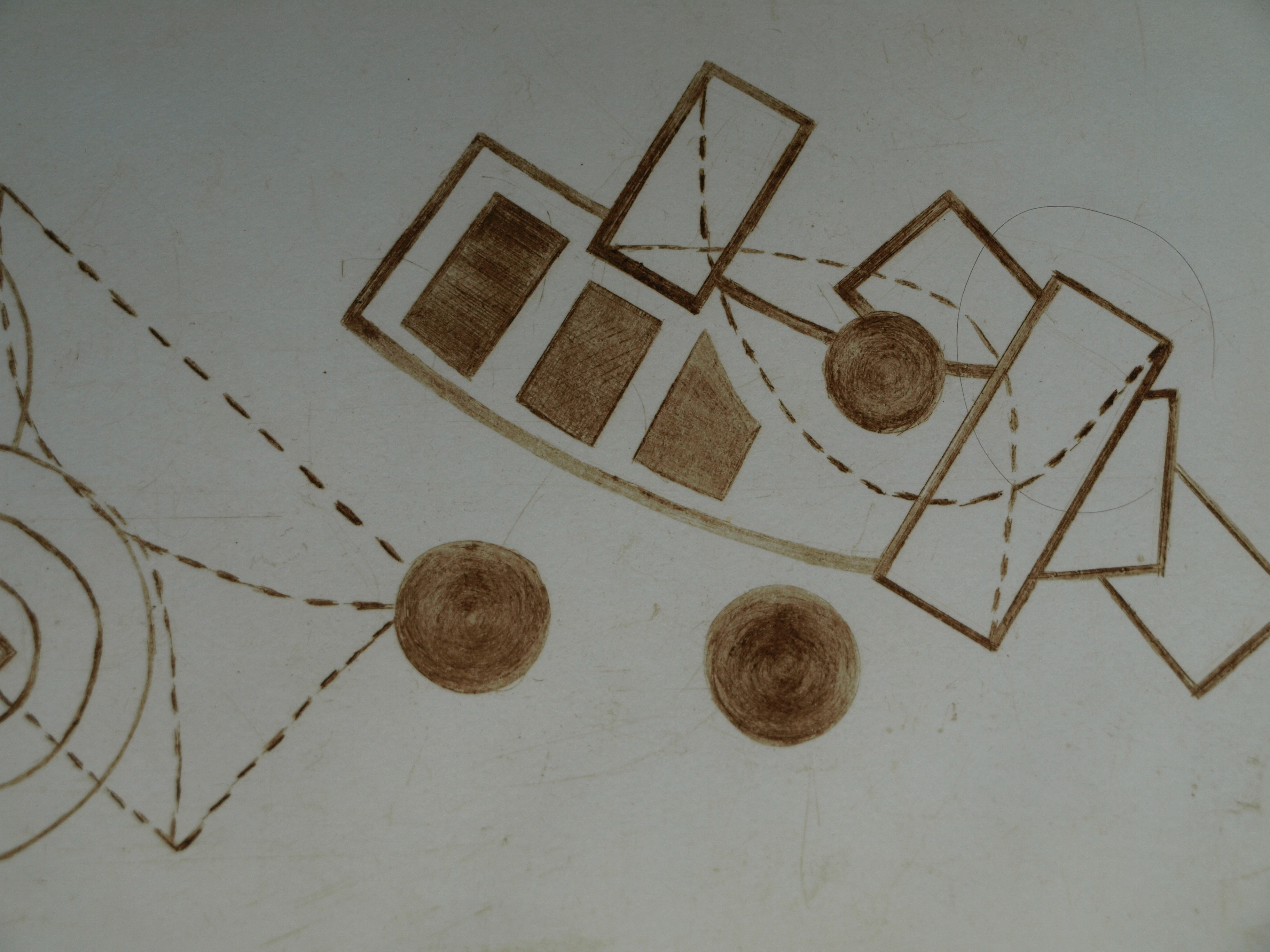 Niet of onleesbaar gesigneerd - Ets , Zonder titel – ingelijst  kopen? Bied vanaf 1!