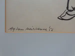 Alfons Van Meirvenne - BIZON / ORIGINEEL WERK / 63x48cm / KADER / SIG / 1956 kopen? Bied vanaf 35!