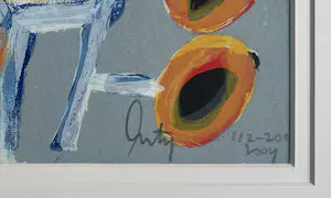 Arty Grimm - handgesigneerde litho | 'Zonder titel' (FRAAI INGELIJST) kopen? Bied vanaf 1!
