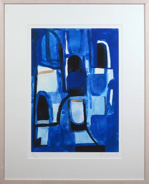 Theo Kuijpers - Litho, Zonder titel (Blauw) - Ingelijst kopen? Bied vanaf 40!