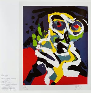 Karel Appel - A summer evening’s slumber, zeefdruk (mooi ingelijst, groot) kopen? Bied vanaf 1250!