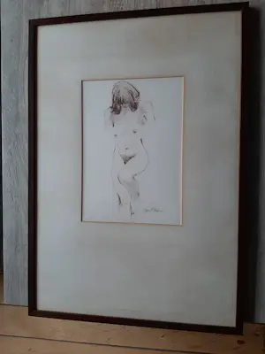 Cees Bantzinger - erotisch naakt tekening in goede conditie met lijst kopen? Bied vanaf 60!