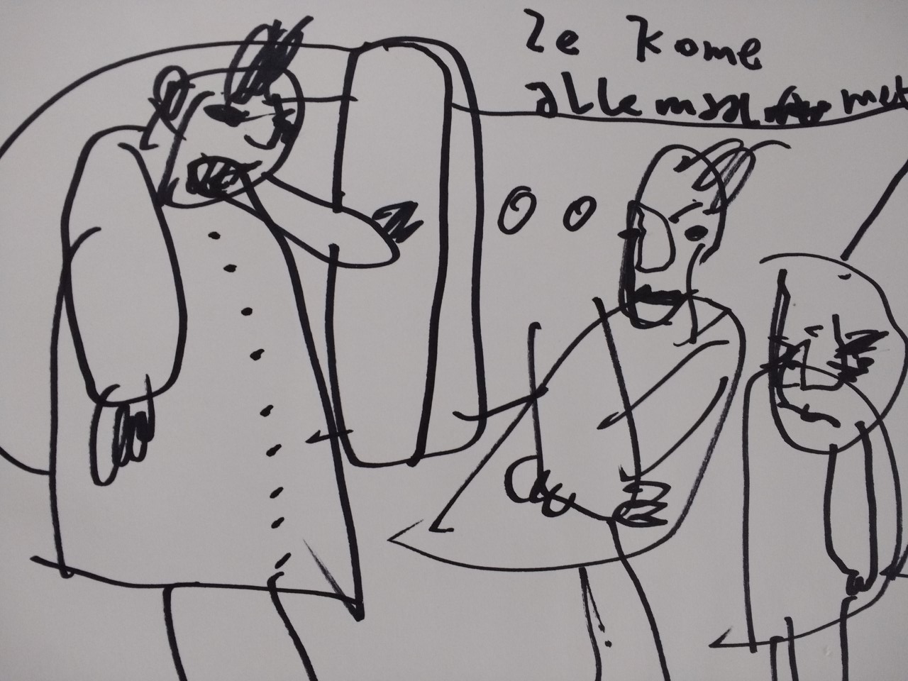 Herman Brood - Tekening uit 1991, moe moe moe, ingelijst + HBM certificaat kopen? Bied vanaf 180!