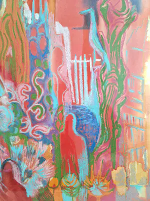 Joe Wols - (1929-2019) Kleurrijke figuren, ingelijst kopen? Bied vanaf 79!