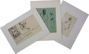 Herman Brood - Inkt, Lot van drie tekeningen verkocht voor € 1!