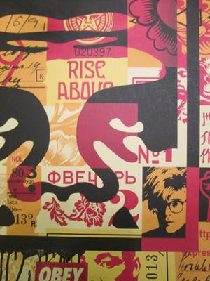 AcheterShepard Fairey - Obey: Giant Face Collage Triptiek? Enchérissez de 80!