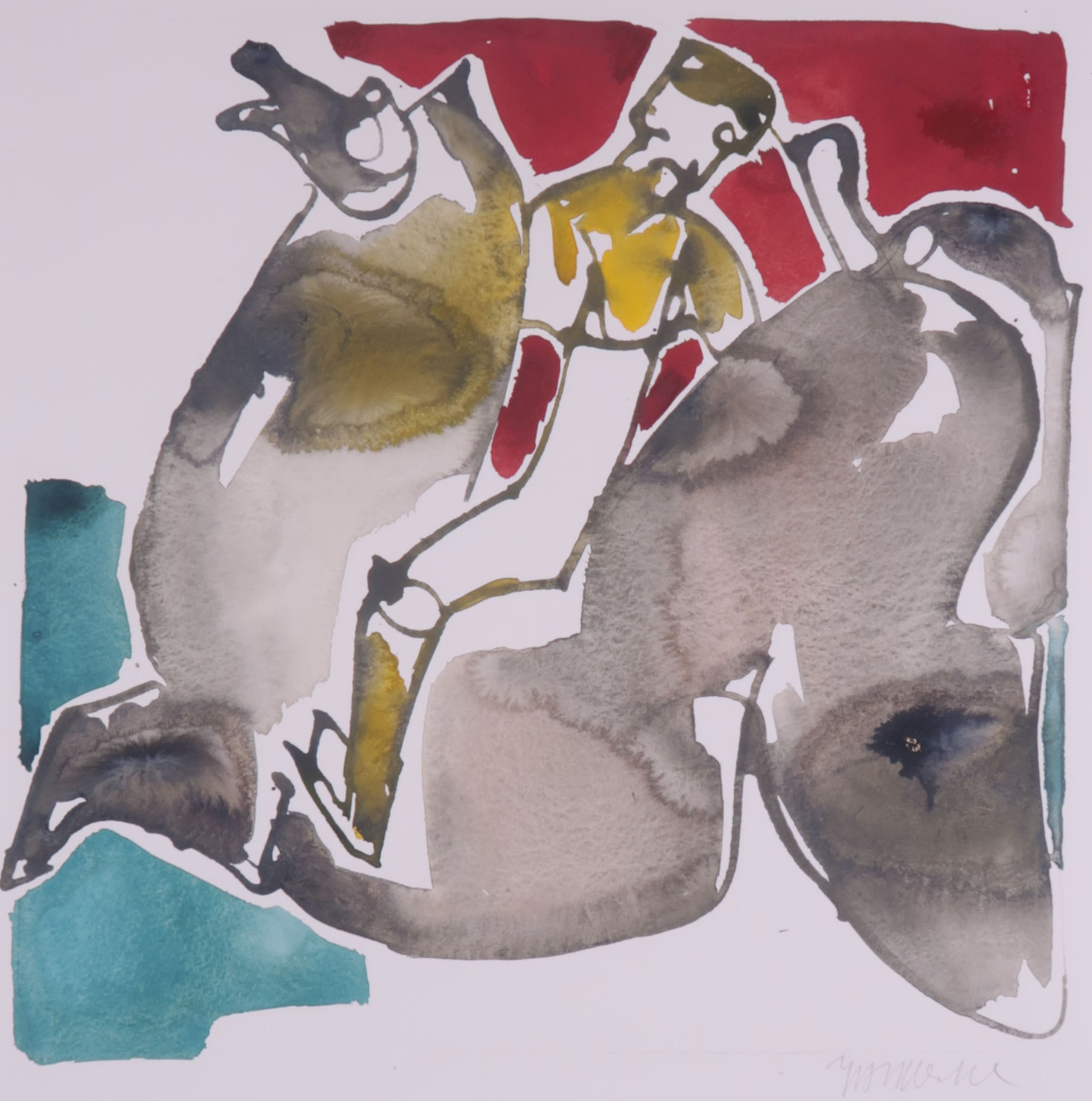 Johan Meeske - Aquarel, Ruiter kopen? Bied vanaf 20!