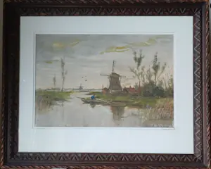 AcheterAnton Dirckx - Rivierlandschap met molens? Enchérissez de 100!