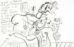 Anton Martineau - Houtskool, Tekening met gedicht verkocht voor € 50!