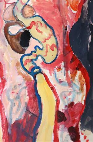 Anton Martineau - Olieverf op papier, Abstracte compositie (Groot) kopen? Bied vanaf 1!