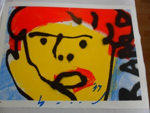 Herman Brood - Zeldzame hand gesigneerde zeefdruk : 'Ramp' kopen? Bied vanaf 175!