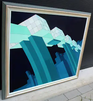 Hans Klaui - Ingelijste acrylverf op board: Nr 5 - 1977 kopen? Bied vanaf 249!