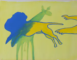 Jules Bekker - Gouache op papier, The Blue Lion kopen? Bied vanaf 1!