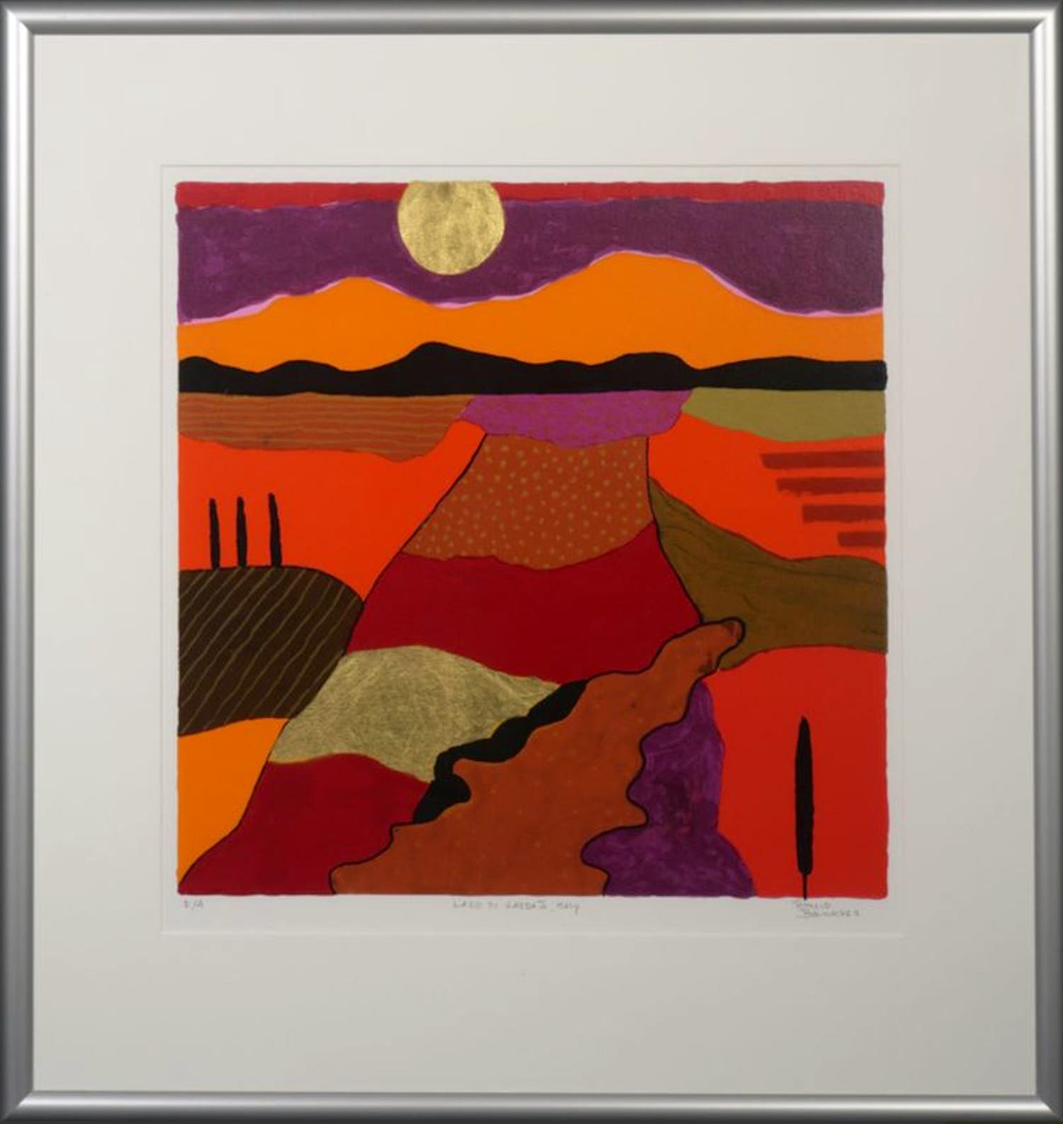 Ronald Boonacker - Ronald Boonacker: Zeefdruk, Lago di Garda, Italy II - Ingelijst kopen? Bied vanaf 50!