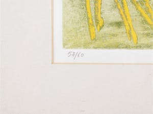 Louttre B. - L' Ame de Pêches , fraai stilleven , kleurenets met reliëfdruk uit 1988 kopen? Bied vanaf 1!