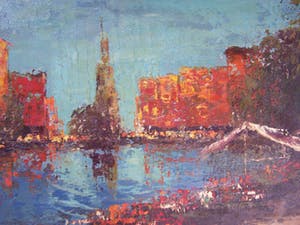 Niet of onleesbaar gesigneerd - Bloemenmarkt in Amsterdam (gesigneerd Willemse) kopen? Bied vanaf 1!