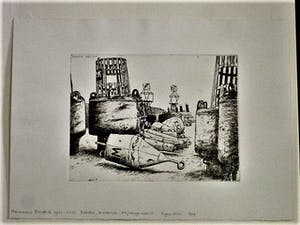 Herman Berserik - Karakteristiek Grafiek - droge naald Ets / proefdruk - "Boeien" passe partout kopen? Bied vanaf 30!