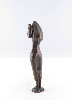 Brons (Onbekend) - Brons, Staande vrouw met kind kopen? Bied vanaf 10!