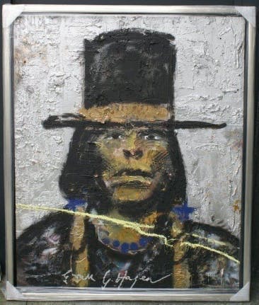 Espen Hagen - GROOT SCHILDERIJ OP PANEEL - MEDCIJNMAN - HANDGESIGNEERD verkocht voor € 1!