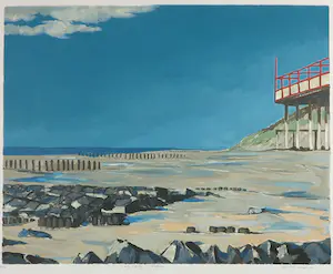 Valentin Bakardjiev - Zeefdruk, Early spring in Zeeland - Ingelijst kopen? Bied vanaf 1!