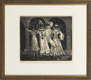 Niet of onleesbaar gesigneerd - Aquatint, Venetiaans carnaval kopen? Bied vanaf 1!