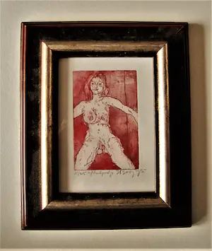 Elly Booy - Expliciete expressionistische handgekleurde en kleine oplage ETS "Aftrekpostje" kopen? Bied vanaf 24!