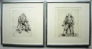 Georg Baselitz - 2 Ingelijste etsen , o.a. Die Falle (‘De val’ , ‘The trap’) uit 1965 kaufen? Bieten Sie von 1!