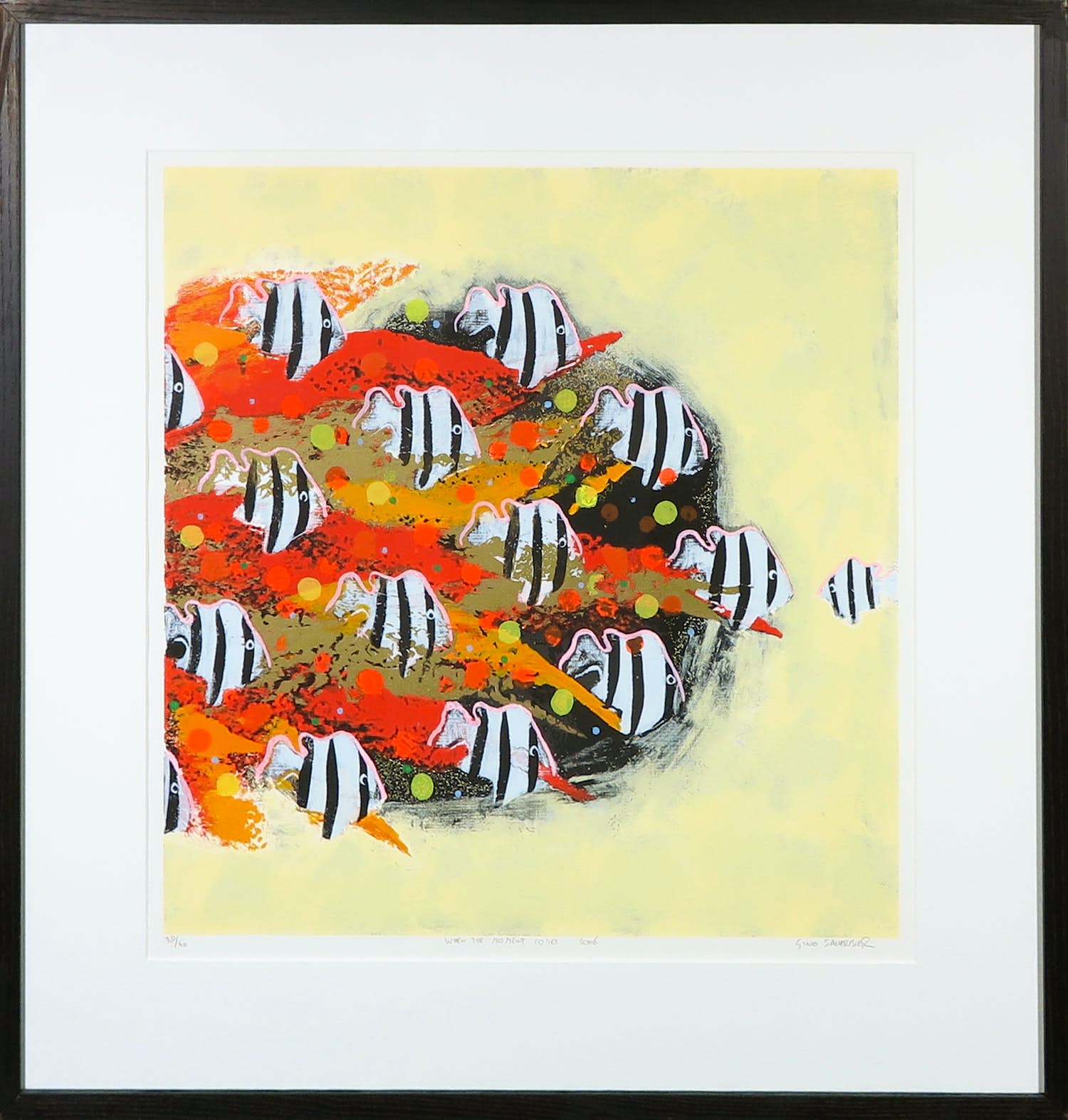 Gino Sauerbier - Zeefdruk, When te moment comes - Ingelijst kopen? Bied vanaf 50!